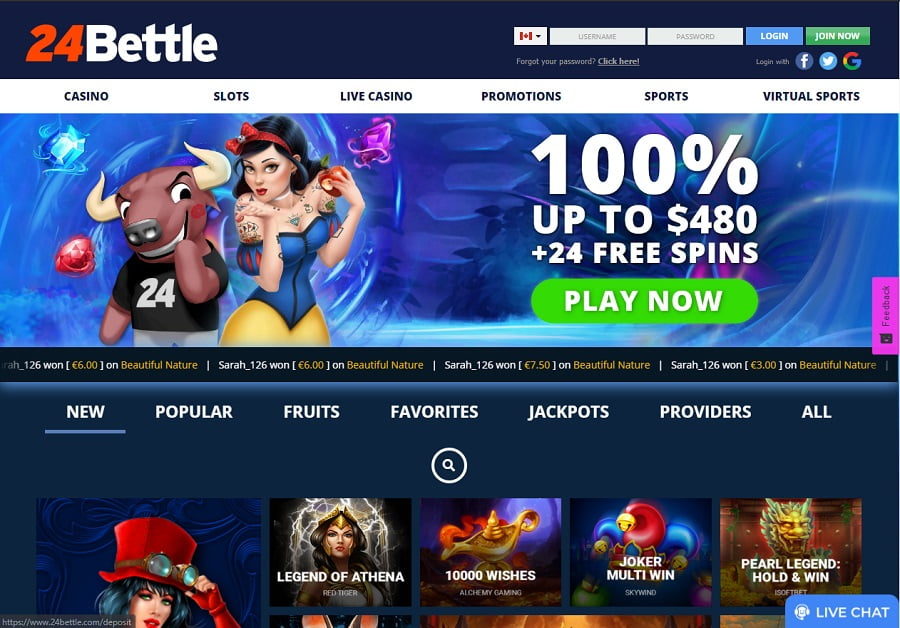 24Bettle Casino online Canada