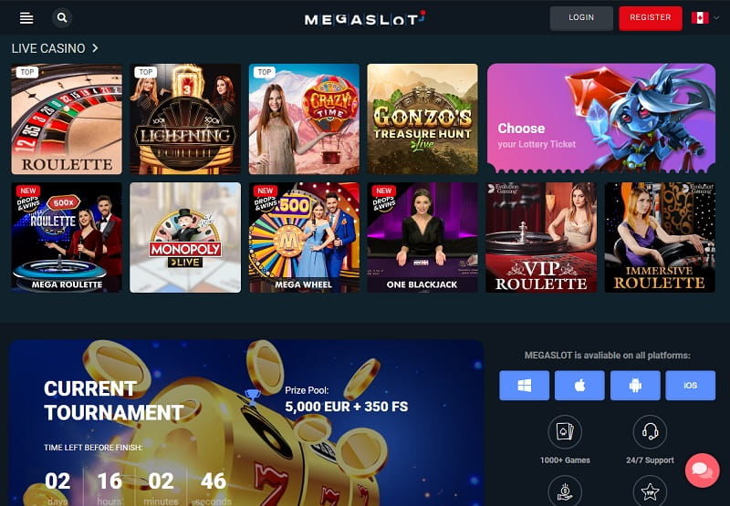 Mega Slot Casino live games and online review Canada