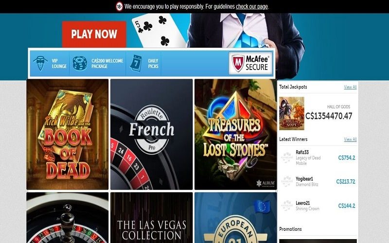 Games to play at Playmillion Casino Canada
