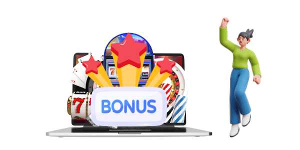 A person playing online casino with a welcome bonus