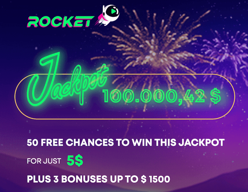 Casino rocket 50 free chances to win jackpot
