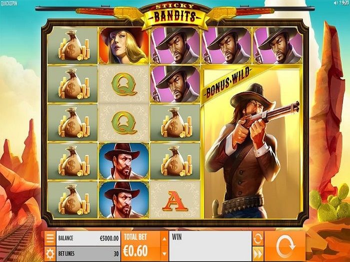 More details on sticky bandits slot game