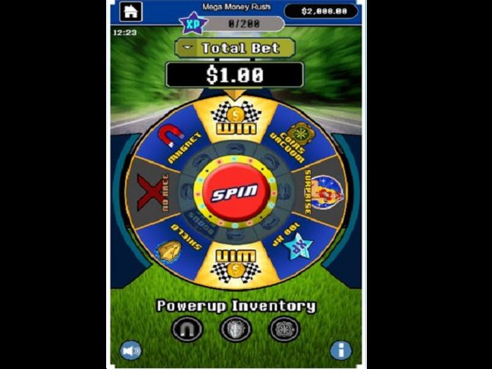 Mega money rush slot game interface