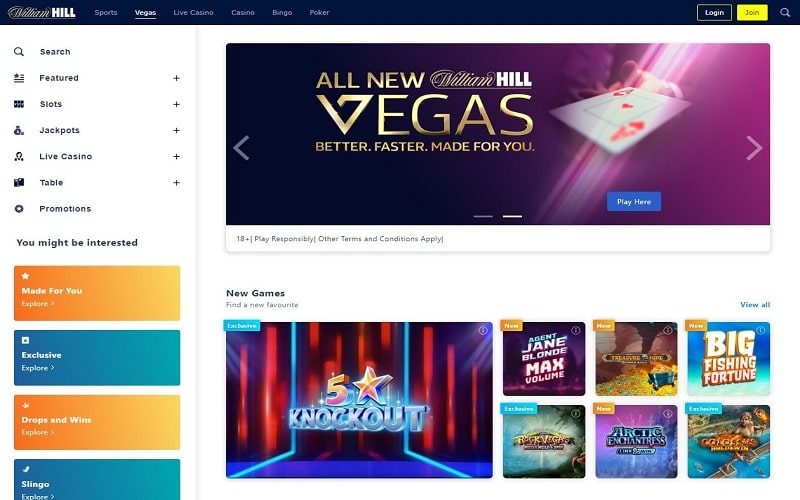 William Hill Casino new homepage Canada