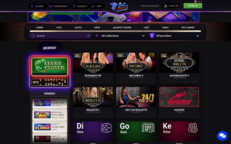 Live casino games at 7Bit Casino