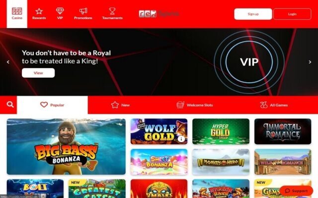 Red Spins casino new website homepage