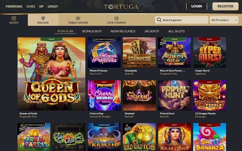 Popular games to play at Tortuga casino