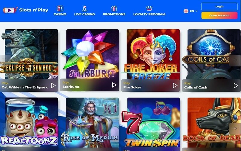 Popular games to play at Slots n'play