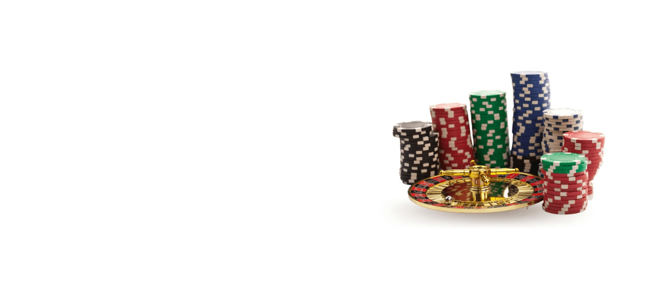 roulette wheel, dice and cards in an online casino