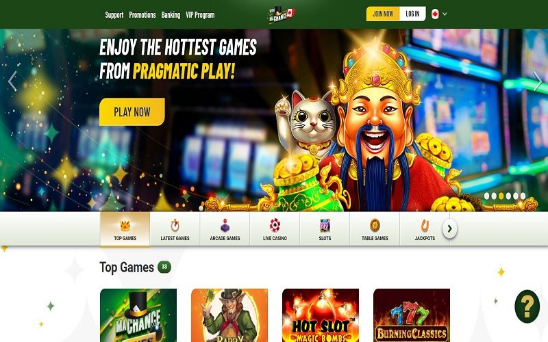 Machance online casino homepage