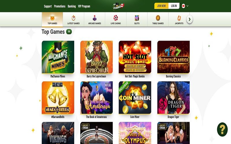 Top games to play at Machance casino