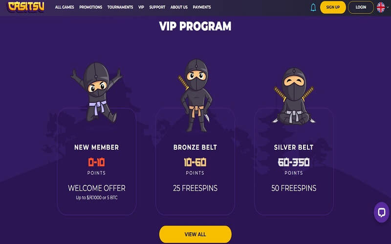 Casitsu casino VIP program for Canadian players