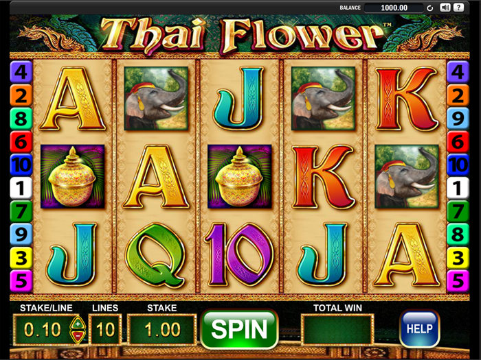 Thai flower slot game reels view ca