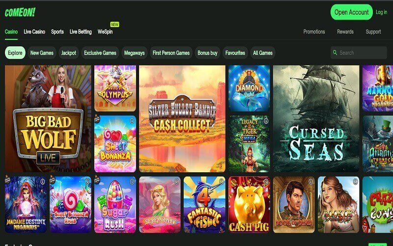 Games to play at Comeon casino