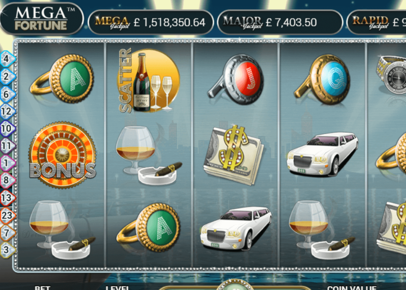 Mega fortune slot game reels view screenshot canada