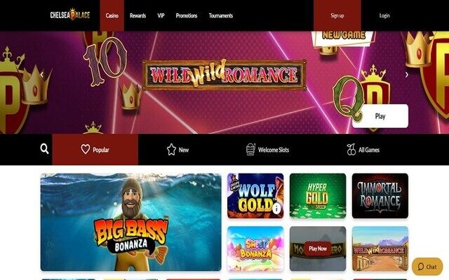 Chelsea Palace casino homepage