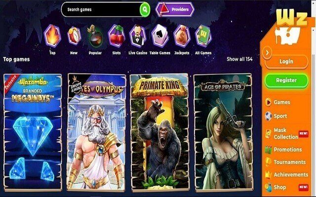 Top Casino games at Wazamba Casino