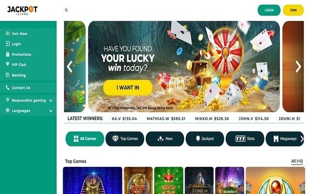 Jackpot Island online casino Canada
