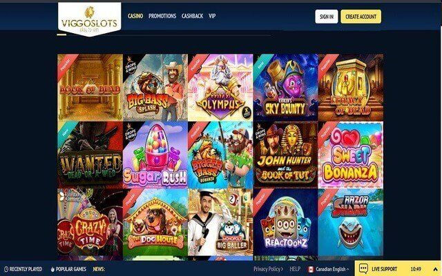 avalable games at viggoslots