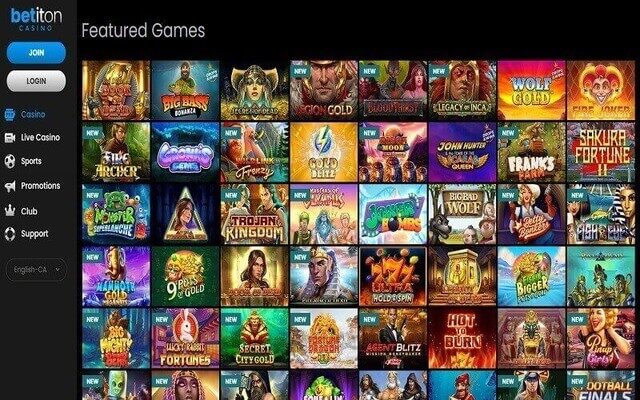 Featured games at Betiton casino