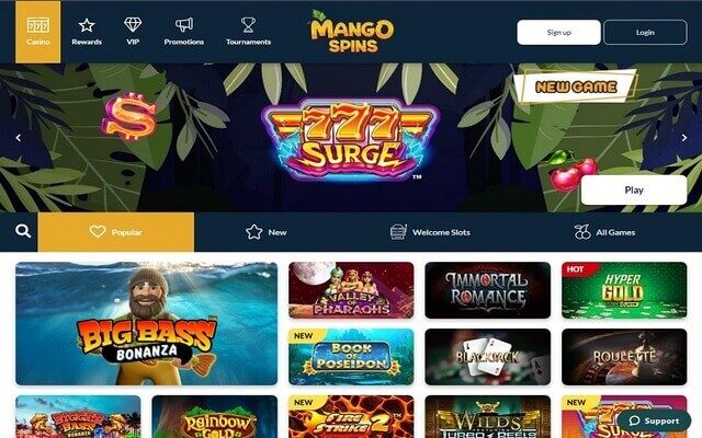 Games to play at Mango Spins Casino