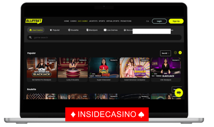 bluffbet live casino games