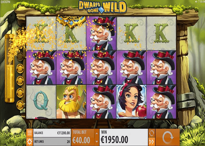 Dwarfs gone wild slot game reels view