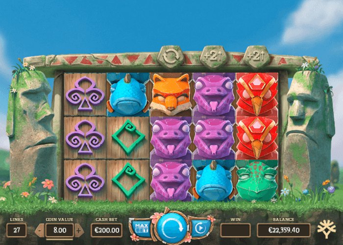 Easter island slot reels view