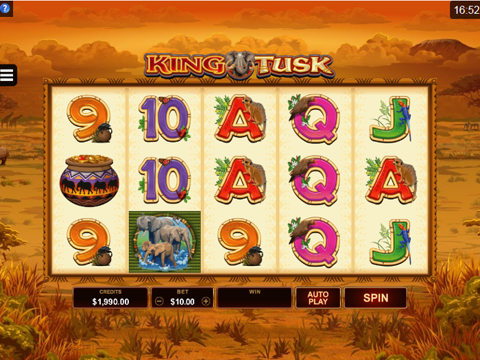 King tusk slot game reels view ca