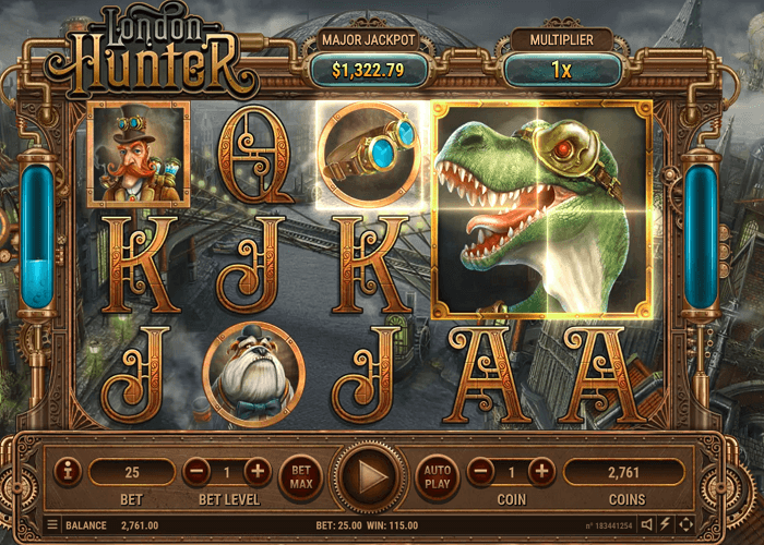 London hunter slot game reels view