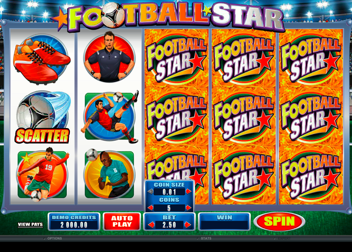 Football star online slot game reels view ca