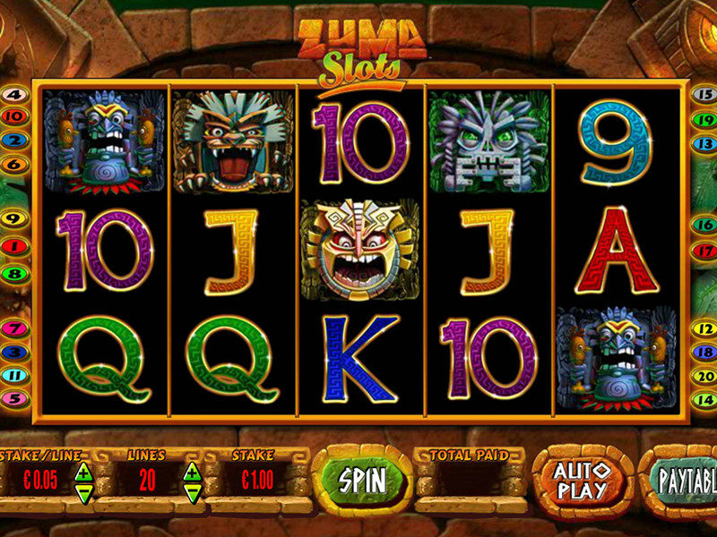 Zuma slot game reels view