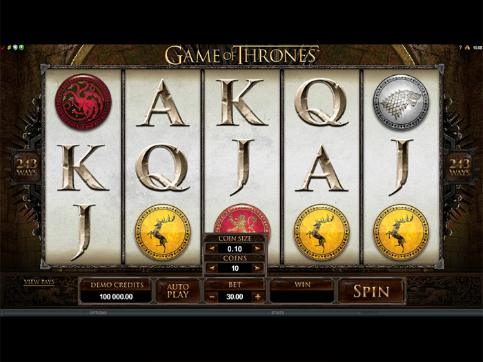 Game of thrones slot game reels view ca