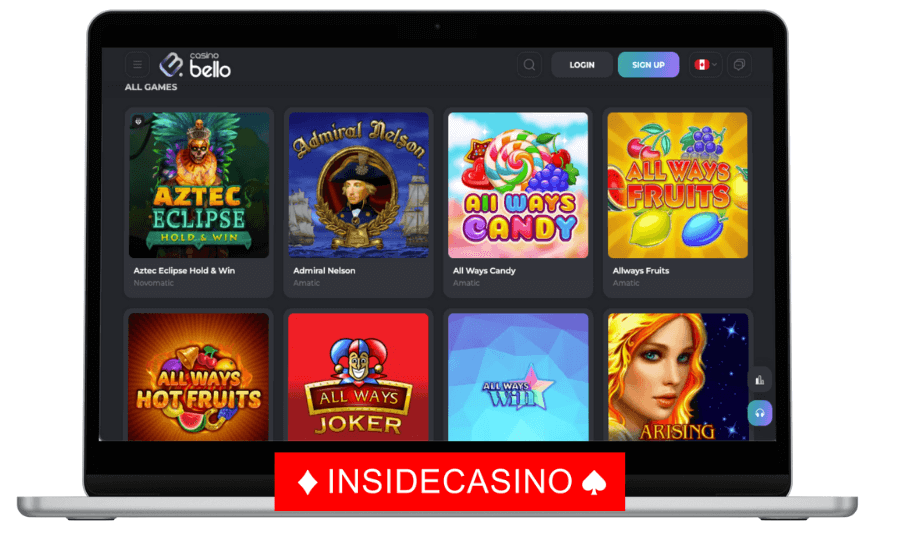 casino bello games lobby