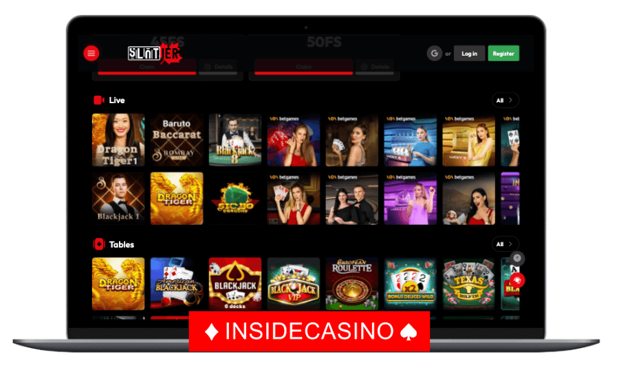 slotier live casino games