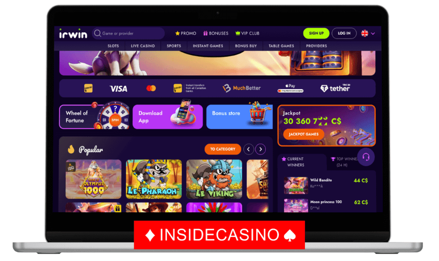irwin casino online games
