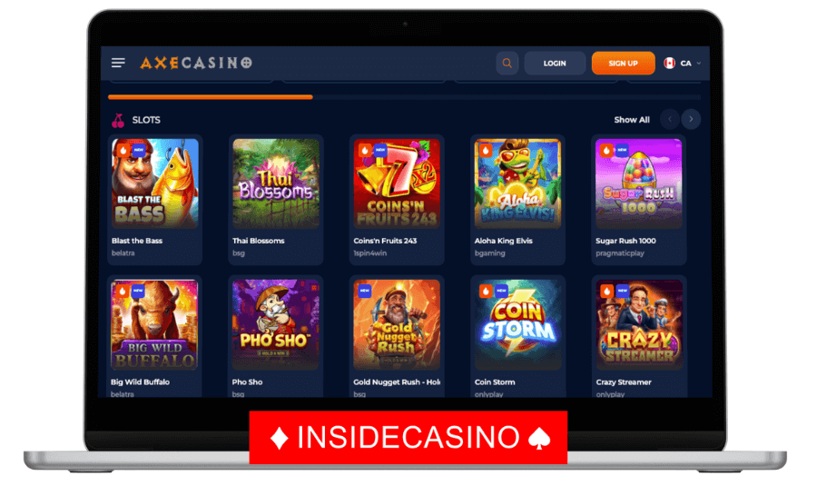 axe casino games