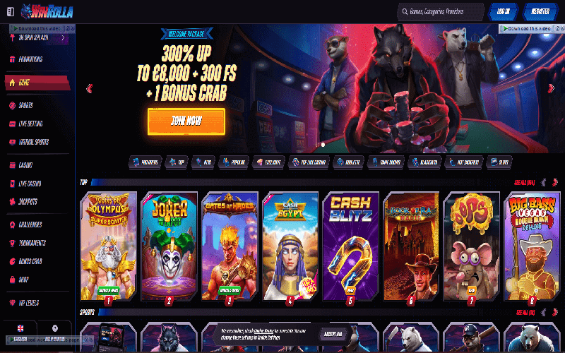 winrolla casino games canada
