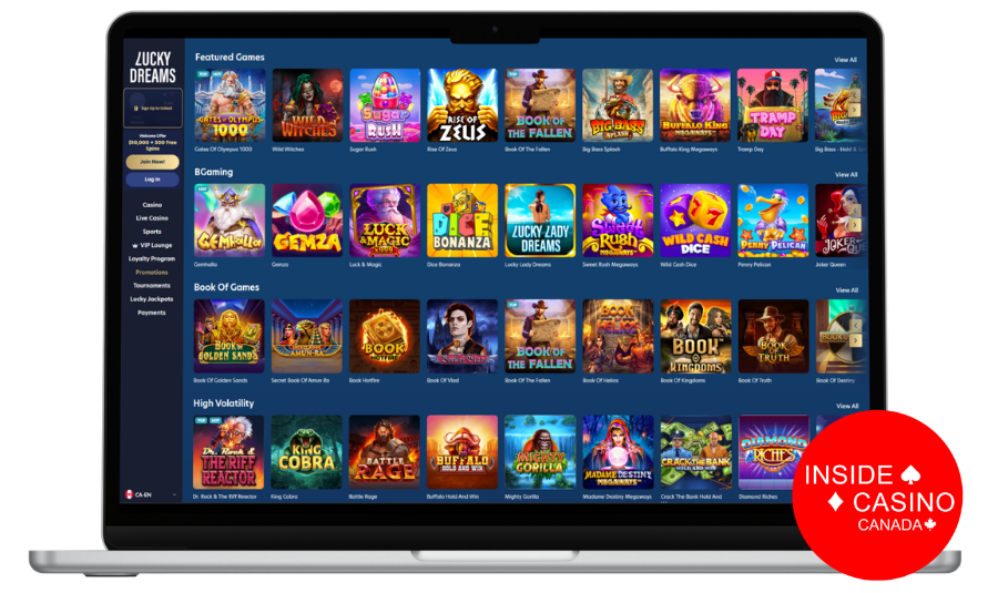 LuckyDreams Slots Page CA