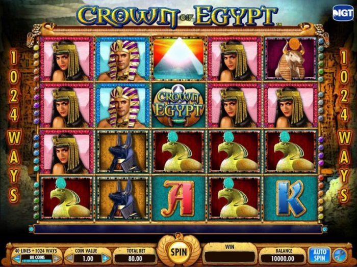 Crown of egypt slot reels view