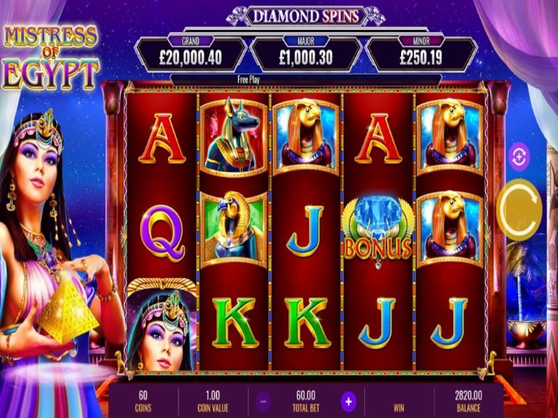 More details on mistress of egypt diamond spins slot game