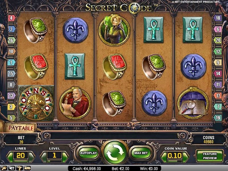 More details on secret code slot game