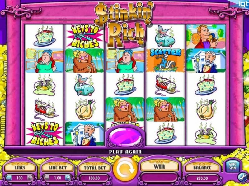 Stinkin rich slot game igt reels view ca
