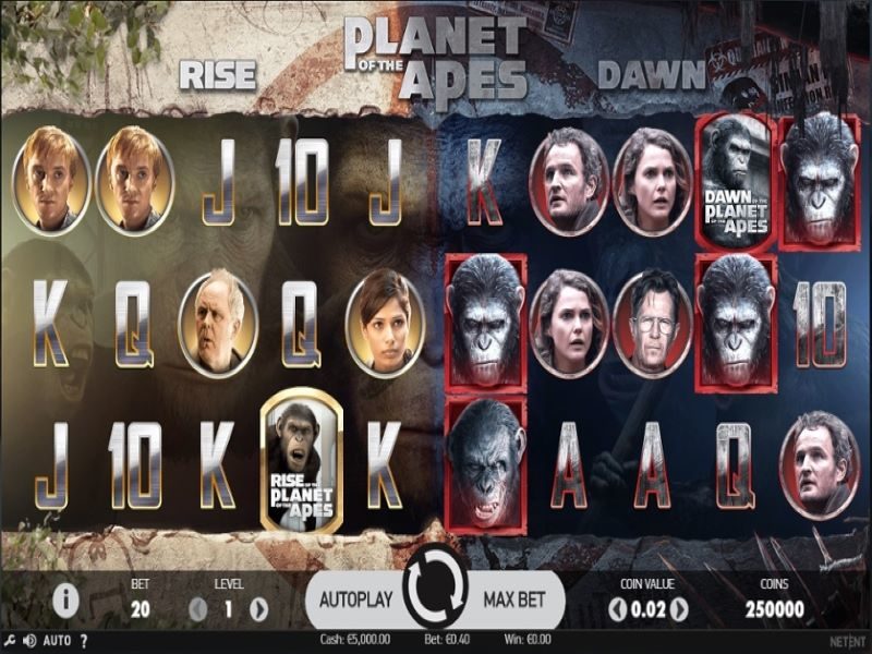 Planet of the apes slot game by netent reels view ca