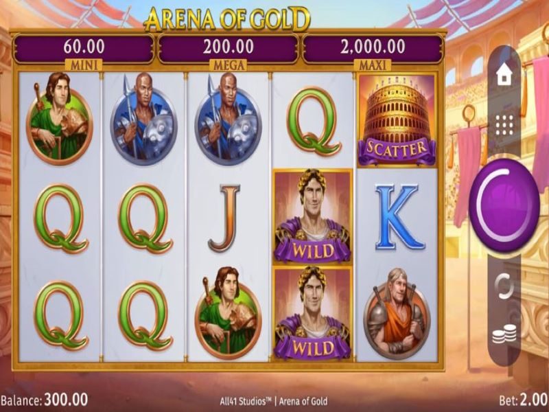 More details on arena of gold slot game