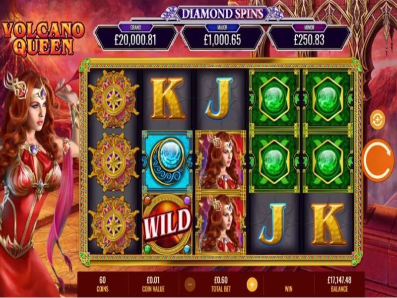 More details on volcano queen diamond spins slot game