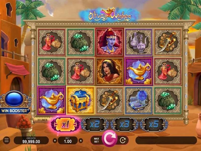 Aliya's wishes slot game by microgaming reels view