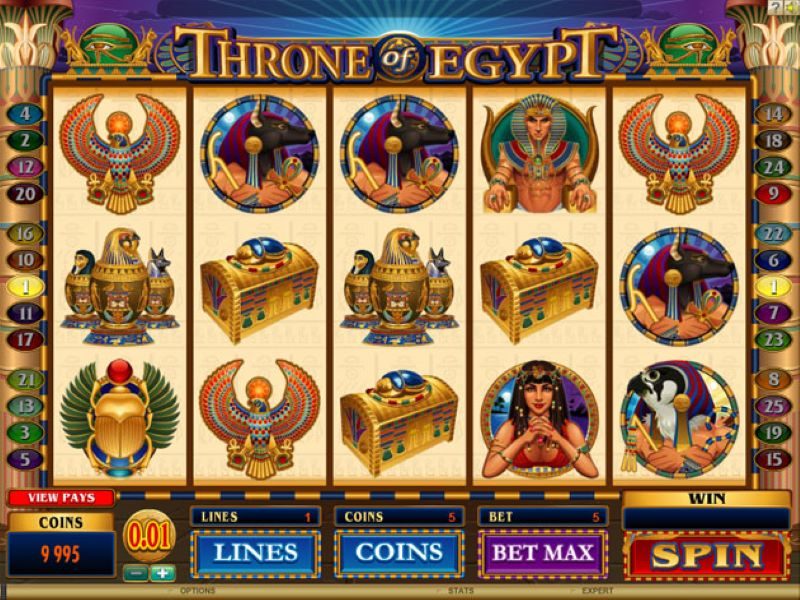 Throne of egypt slot game by microgaming reels view ca