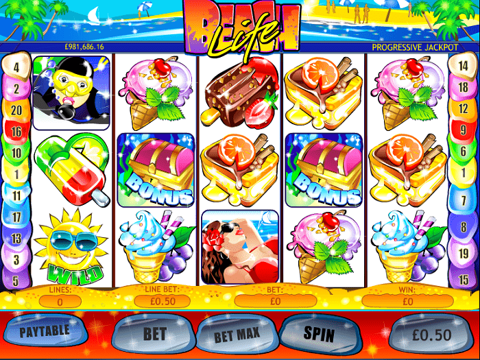 More detail on beach life slot game