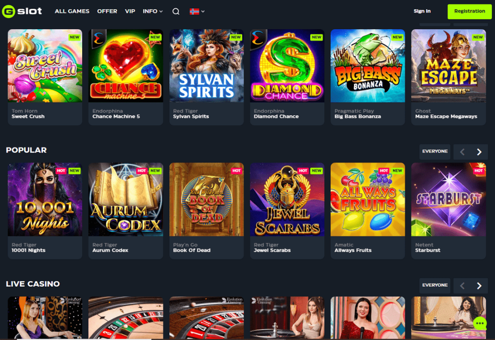 Gslot casino online desktop view Canada